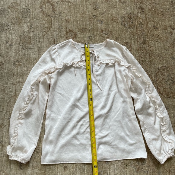 LOFT Cream Ruffle Blouse - Picture 5 of 7